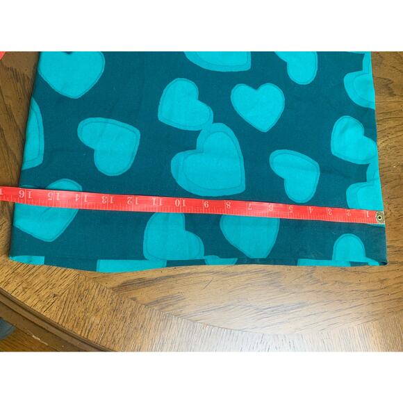 Dear Drew Barrymore Romantic High Waisted Wide Leg Teal Hearts Pants Size 4 - Picture 12 of 12